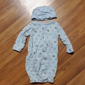 3-6m Child of Mine sleeper sack with matching hat